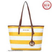 michael kors jet set striped reizen medium geel wit bakken Koop Goedkope htz92195